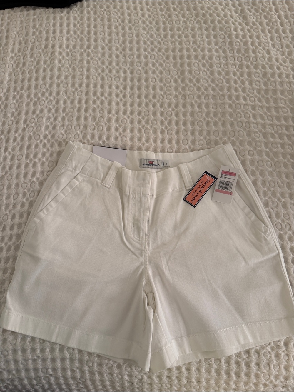 Vineyard Women's White Cotton Blend Shorts